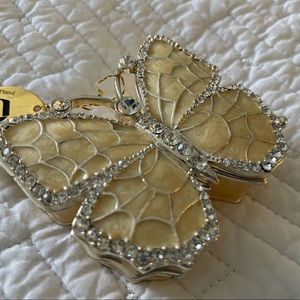 Awat Austrian Crystal Butterfly Trinket Box Jewelry Box